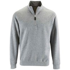 Sweter Męski Stan Zip Z Kołnierzem Stojącym. Szare swetry męskie SOL'S, l, bez wzorów, bez kołnierzyka. Za 118.99 zł.