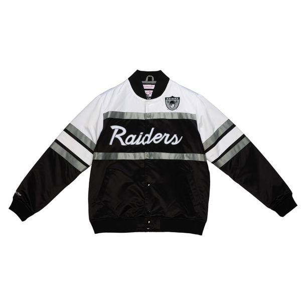 Bluza dresowa zapinana na guziki Oakland Raiders. Czarne bluzy bez kaptura męskie Mitchell & Ness, l, z dresówki. Za 565.00 zł.