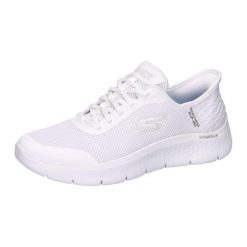 Tenisówki Skechers Model Slip-ins Go Walk Flex Kolor Biały. Białe trampki i tenisówki damskie Skechers, bez wzorów, z materiału. Za 455.00 zł.