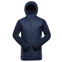 Bluza męska hybrydowa sportowa Alpine Pro Norn. Niebieskie bluzy sportowe męskie Alpine Pro, bez wzorów, z materiału, klasyczne, bez kołnierzyka, bez ramiączek. Za 399.00 zł.