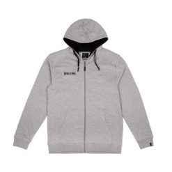 Bluza z kapturem i zamkiem błyskawicznym Spalding Flow. Szare bluzy sportowe damskie Spalding, xl, bez wzorów, z materiału, bez ramiączek, z kapturem. Za 375.00 zł.