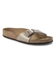 Birkenstock Klapki "Madrid" w kolorze szarobrązowym rozmiar: 39. Brązowe klapki damskie Birkenstock, bez wzorów, bez obcasa. Za 309.63 zł.