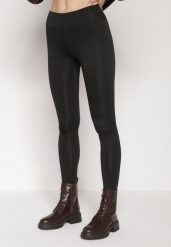 Czarne Klasyczne Legginsy z Regularnym Stanem Ralindia. Czarne legginsy damskie Born2be, l, bez wzorów, z jeansu. Za 39.99 zł.