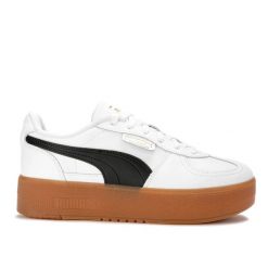 Buty damskie sportowe platformy skóra Puma PALERMO ELEVATA. Białe buty sportowe na co dzień damskie Puma, bez wzorów, z jeansu, trekkingowe. Za 269.00 zł.