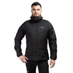 Kurtka trekkingowa męska Puez Catinaccio 2 Twr Hd. Czarne kurtki męskie Salewa, m, bez wzorów, sportowe, bez kaptura. W wyprzedaży za 875.20 zł.