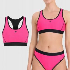 GÓRA OD BIKINI 4F STANIK DAMSKI KĄPIELOWY NA PLAŻĘ NA BASEN XL F087 SS26. Czerwone bikini damskie 4f, bez wzorów. Za 40.87 zł.