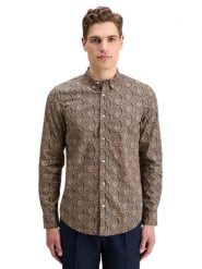 Scotch & Soda Koszula w kolorze granatowo-beżowym rozmiar: L. Brązowe koszule męskie Scotch & Soda, l, bez wzorów, z bawełny, bez kołnierzyka, bez ramiączek. Za 140.53 zł.