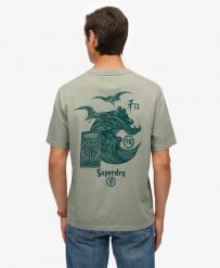 Superdry Tokyo Narrative Loose T-Shirt – luźny krój, bawełna organiczna. Szare t-shirty damskie Superdry., l, bez wzorów, z bawełny, bez kołnierzyka. Za 205.45 zł.