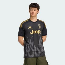 Koszulka z trzeciego zestawu Juventus 26/27. Czarne t-shirty sportowe męskie Adidas, m, z materiału, bez ramiączek, do piłki nożnej, climacool (adidas). Za 439.00 zł.