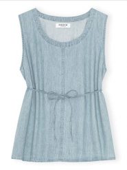 CARE BY ME Top "Joy" w kolorze błękitnym rozmiar: S. Niebieskie topy damskie CARE BY ME, s, bez wzorów, z bawełny, bez kołnierzyka. Za 187.49 zł.