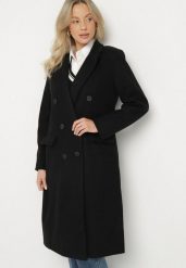Czarny Płaszcz Dwurzędowy Lodis. Czarne płaszcze damskie Born2be, l, bez wzorów, z tkaniny, eleganckie. Za 189.99 zł.