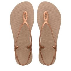 Klapki Havaianas Model 4129697 Kolor Brązowy. Czerwone klapki damskie Havaianas, bez wzorów, z gumy, bez obcasa. Za 148.35 zł.