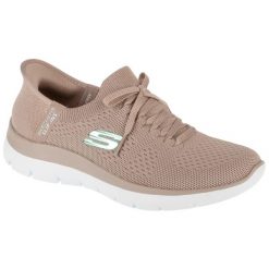Buty sportowe Sneakersy damskie, Slip-Ins: Summits - New Daily. Brązowe buty sportowe na co dzień damskie Skechers, bez wzorów, trekkingowe. Za 369.99 zł.