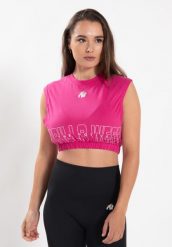 Albion Duże rozmiary Crop Top - Różowy. Czerwone topy sportowe damskie GORILLA WEAR, l, bez wzorów, z bawełny, bez ramiączek. Za 191.00 zł.