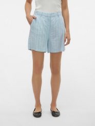 Vero Moda Szorty "Mindy" w kolorze błękitnym rozmiar: 36. Niebieskie szorty damskie Vero Moda, bez wzorów, z podwyższonym stanem. Za 43.99 zł.