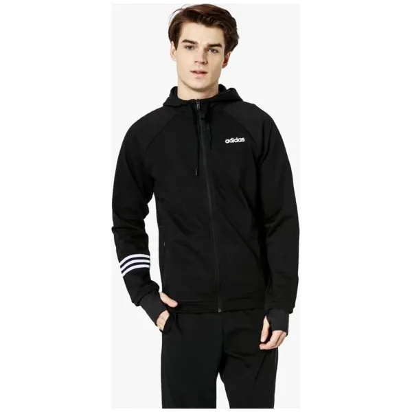 Adidas Bluza E Mo Fz Ft , czarny, rozmiar M. Czarne bluzy z kapturem męskie Adidas, m, z bawełny. W wyprzedaży za 169.99 zł.