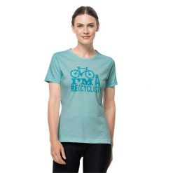 Koszulka damska Jack Wolfskin Ocean Trail. Niebieskie bluzki damskie Jack Wolfskin, s, bez wzorów, bez kołnierzyka. Za 57.99 zł.