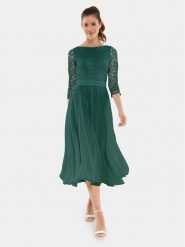 Swing Sukienka koktajlowa 77761710 Zielony Regular Fit. Zielone sukienki damskie Swing, bez wzorów, z syntetyku, wizytowe, bez kołnierzyka, bez ramiączek. Za 609.99 zł.
