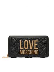 LOVE MOSCHINO Portfel JC5602PP1PL1000A Czarny. Czarne portfele damskie Love Moschino, bez wzorów, ze skóry. Za 575.99 zł.