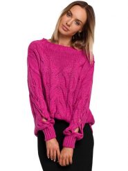 Made of emotion Sweter w kolorze różowym rozmiar: S/M. Różowe swetry klasyczne damskie Made Of Emotion, m, bez kołnierzyka. Za 127.65 zł.