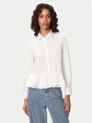 French Connection Koszula Cambria 729C7 Biały Regular Fit. Białe koszule damskie French Connection, l, bez wzorów, z bawełny, bez kołnierzyka, bez ramiączek. Za 273.99 zł.