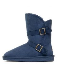 ISLAND BOOT Botki zimowe "Candace" w kolorze granatowym rozmiar: 40. Niebieskie botki damskie Island Boot, na zimę, z materiału, bez obcasa, bez zapięcia. Za 141.85 zł.