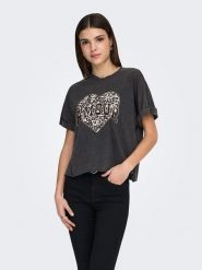 ONLY Koszulka w kolorze czarnym rozmiar: S. Czarne bluzki damskie Only, s, bez wzorów, z bawełny, bez kołnierzyka. Za 56.66 zł.