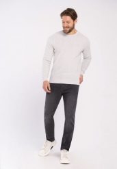 Bawełniany sweter S-ANTON. Szare swetry męskie Volcano, m, bez wzorów, z bawełny, bez kołnierzyka. Za 149.99 zł.