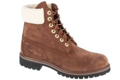 Buty zimowe męskie, Premium 6 In WP Boot. Brązowe buty trekkingowe męskie Timberland, na zimę, z materiału, bez zapięcia, trekkingowe. Za 649.99 zł.