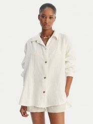 Roxy Koszula Morning Time ERJWT03674 Écru Relaxed Fit. Koszule damskie Roxy, xl, bez wzorów, z bawełny, bez kołnierzyka, bez ramiączek. Za 299.99 zł.