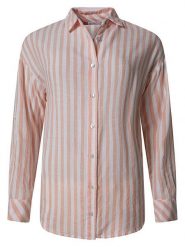 Timezone Koszula - Loose fit - w kolorze łososiowym rozmiar: XL. Pomarańczowe koszule damskie Timezone, xl, bez wzorów, bez kołnierzyka, bez ramiączek. Za 170.87 zł.