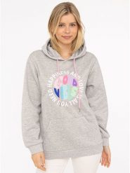 Zwillingsherz Bluza "Happiness and Love" w kolorze szarym rozmiar: L/XL. Szare bluzy z kapturem damskie Zwillingsherz, l. Za 196.24 zł.