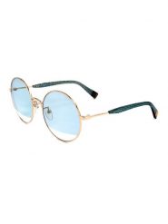 Furla Damskie okulary przeciwsłoneczne w kolorze złoto-błękitnym rozmiar: 56. Niebieskie okulary przeciwsłoneczne damskie Furla. Za 250.35 zł.