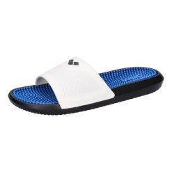 Klapki na basen Arena Marco X Grip Hook z wkładką masującą. Białe klapki damskie Arena, bez wzorów, bez obcasa. Za 95.16 zł.