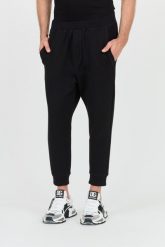 DSQUARED2 Czarne spodnie Ceresio 9 Relax Dan Pant. Czarne spodnie dresowe męskie Dsquared2, bez wzorów, z dresówki. W wyprzedaży za 999.99 zł.