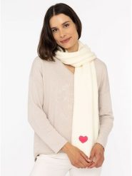 Zwillingsherz Szal "Heart" w kolorze kremowym - 35 x 48 cm rozmiar: onesize. Brązowe szaliki i kominy damskie Zwillingsherz, bez wzorów, z materiału. Za 153.71 zł.