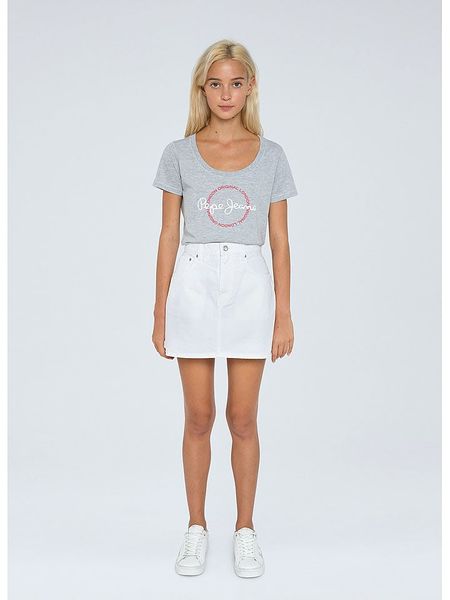 Pepe Jeans Spódnica dżinsowa "Rachel" w kolorze białym rozmiar: M. Białe spódniczki damskie Pepe Jeans, m, z aplikacjami, z jeansu, klasyczne, z podwyższonym stanem, mini, proste. Za 144.24 zł.
