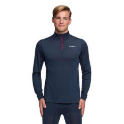 Koszulka termoaktywna pół-zip Daehlie Sportswear Performance Wool. Niebieskie bielizna termoaktywna męska DAEHLIE, l, z lyocellu, bez ramiączek, na fitness i siłownię. Za 435.50 zł.