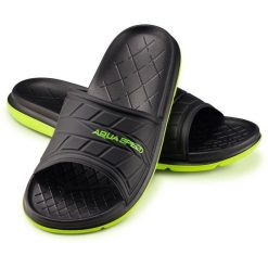 Klapki basenowe dla dorosłych Aqua Speed Aspen. Czarne klapki damskie Aqua-Speed, bez wzorów, bez obcasa. Za 79.99 zł.