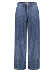 Sublevel Spodnie w kolorze niebieskim rozmiar: S. Niebieskie spodnie materiałowe damskie Sublevel, bez wzorów, z bawełny, z podwyższonym stanem. Za 135.17 zł.