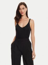 Morgan Top 232-DANIEL Czarny Slim Fit. Czarne topy damskie Morgan, xl, bez wzorów, z syntetyku, bez kołnierzyka. Za 99.99 zł.