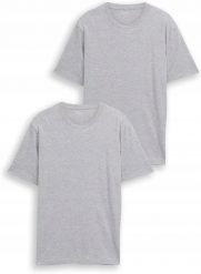 KOSZULKA T-SHIRT MĘSKI DWUPAK TOM TAILOR KOMPLET ZESTAW 2-PAK SZARY. Szare t-shirty męskie Tom Tailor, m, bez wzorów, z bawełny, bez kołnierzyka. Za 156.00 zł.