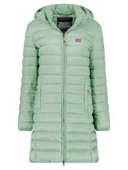 Geographical Norway Płaszcz pikowany "Atikolor" w kolorze miętowym rozmiar: XL. Zielone płaszcze damskie Geographical Norway, xl, bez wzorów. Za 200.60 zł.