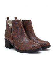 Goby Botki w kolorze brązowym rozmiar: 39. Brązowe botki damskie Goby, eleganckie, bez obcasa, bez zapięcia. Za 261.05 zł.