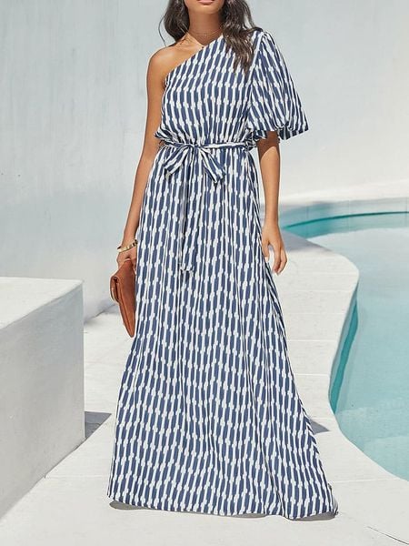 LA Angels Sukienka w kolorze granatowo-kremowym rozmiar: L. Brązowe sukienki damskie LA Angels, na imprezę, l, bez wzorów, z tkaniny, bez kołnierzyka, bez ramiączek, maxi. Za 223.99 zł.