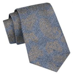 Modny Krawat Męski - Alties - Blady Niebieski i Beż, Melanżowa Struktura. Niebieskie krawaty i muchy męskie Alties, bez wzorów, z tkaniny, eleganckie. Za 49.00 zł.
