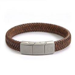Bransoletka męska BETLEWSKI brązowa 22 cm BBPL-10-BRAZ1-R4. Brązowe biżuteria dla mężczyzn Betlewski, srebrne. Za 109.99 zł.