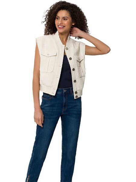 Heine Kamizelka w kolorze kremowym rozmiar: 42. Brązowe kamizelki damskie Heine. Za 104.99 zł.