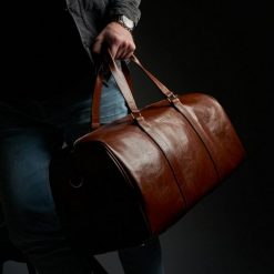 Torba Podróżna Skórzana Brødrene R20 Koniakowa. Torby podróżne męskie bez wzorów, ze skóry. Za 629.00 zł.