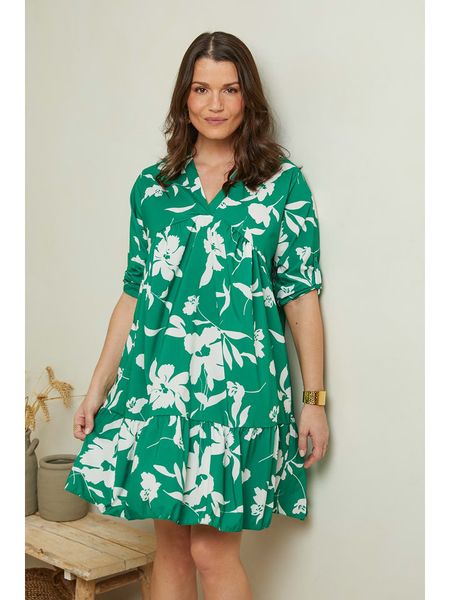 Curvy Lady Sukienka w kolorze zielono-białym rozmiar: 48/50. Białe sukienki damskie Curvy Lady, bez wzorów, z wiskozy, klasyczne, bez kołnierzyka, bez ramiączek, mini. Za 92.42 zł.